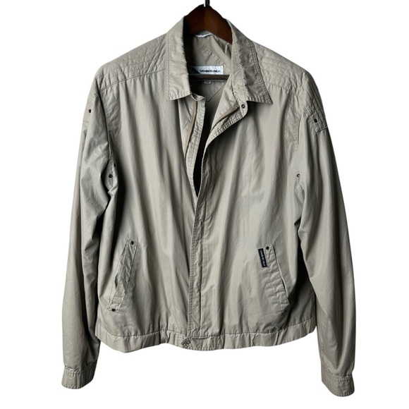 Vintage Members Only Size 46 Khaki Windbreaker Zip Up Jacket 80s Sportswear - Picture 9 of 10